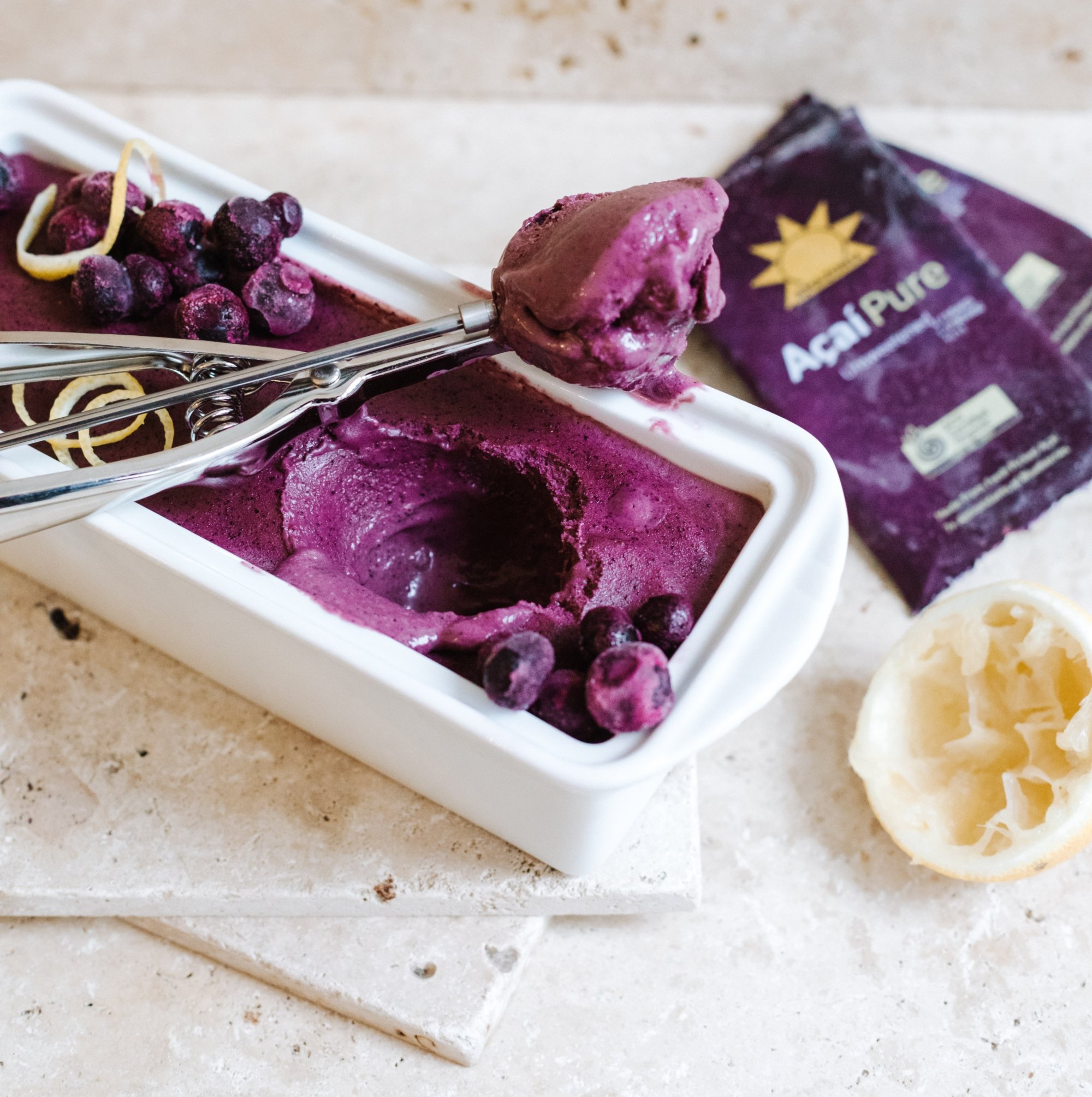 Acai frozen yoghurt recept Amazonia.cz